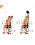 Dumbbell Seated Reverse Grip One Arm Overhead Tricep Extension