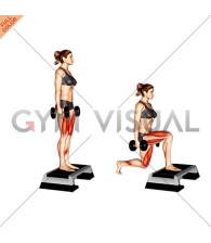 Dumbbell Rear Lunge from Step (female)