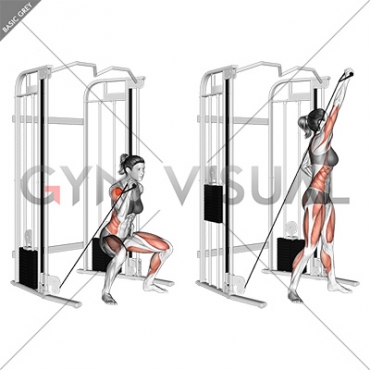 Cable twisting overhead press (female)