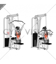 Cable Wide Grip Rear Pulldown Behind Neck (female)
