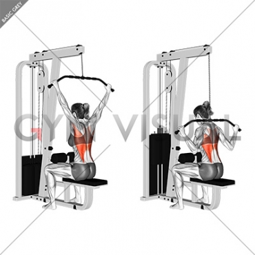 Cable Wide Grip Rear Pulldown Behind Neck (female)