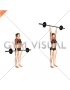 Barbell Standing Front Raise Over Head (female)