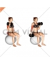 Dumbbell Alternating Seated Bicep Curl on Exercise Ball (female)