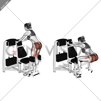 Lever Abduction Squat (female)