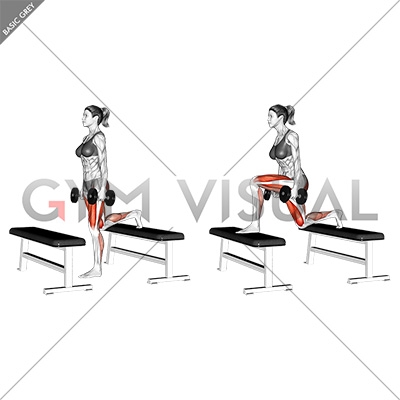 Dumbbell Step-up Lunge (female)