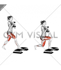 Dumbbell Goblet Split Squat Front Foot Elevanted (female)