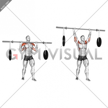 Barbell Military Press (with hanging band technique)