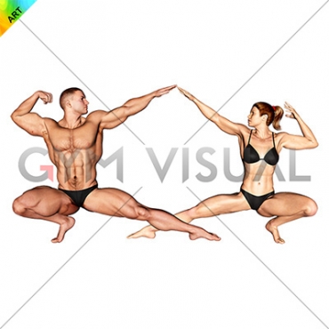 Bodybuilding pose male-female