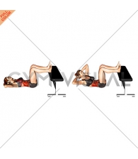 Floor Twisting Crunch Feet on Bench (female)