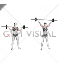 Barbell Standing Wide Military Press (female)