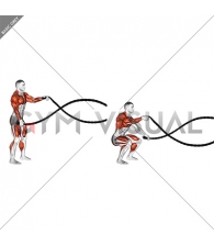 Battling Ropes Alternate Arms Squat