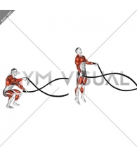 Battling Ropes Alternate Arms Jump Squat