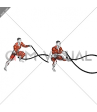 Battling Ropes Alternate Arms Side Lunge