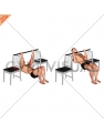 Inverted Chin Curl with Bent Knee between Chairs