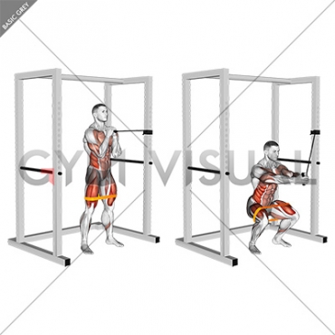 Band horizontal Pallof Press with Resistance Band Squat