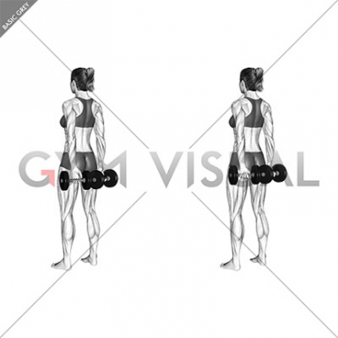 Dumbbell Behind Back Finger Curl (female)