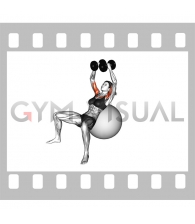 Dumbbell Incline Fly on Exercise Ball (female)