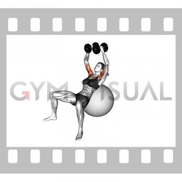 Dumbbell Incline Fly on Exercise Ball (female)