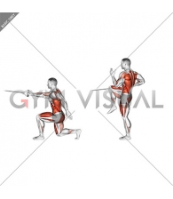 Band High Knee Lunge with Single Arm Row