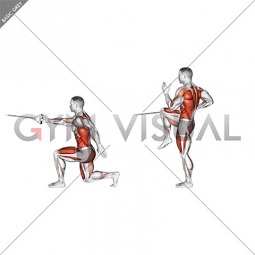 Band High Knee Lunge with Single Arm Row