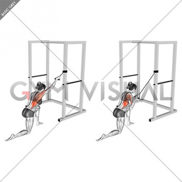 Band Kneeling One Arm Pulldown female