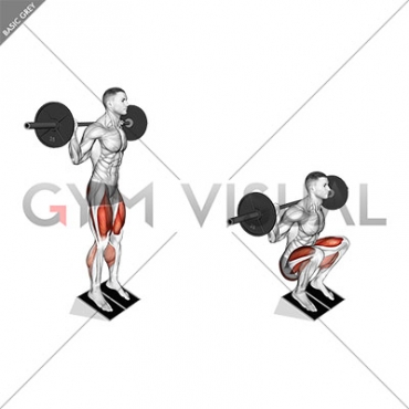 Barbell Elevated Heel Squat