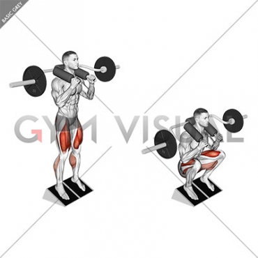 Safety Bar Elevated Heel Squat