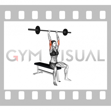 Barbell Seated Overhead Triceps Extension (female)