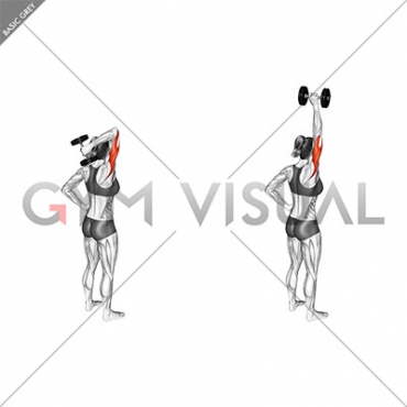 Dumbbell One Arm Triceps Extension (female)