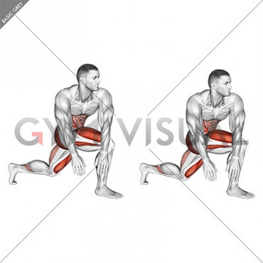 Crossover Kneeling Hip Flexor Stretch (male)