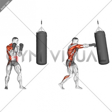 Boxing Right Cross (with boxing bag)