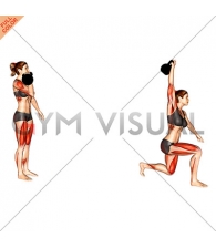 Kettlebell Forward Lunge and Press (female)