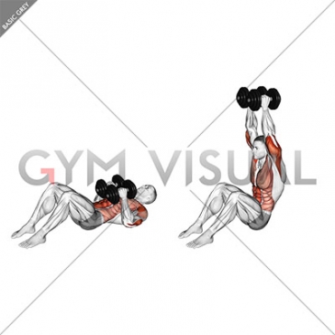 Dumbbell Close Grip Shoulder Press Sit-up