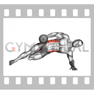 Dumbbell Side Bridge with Bent Leg (male)