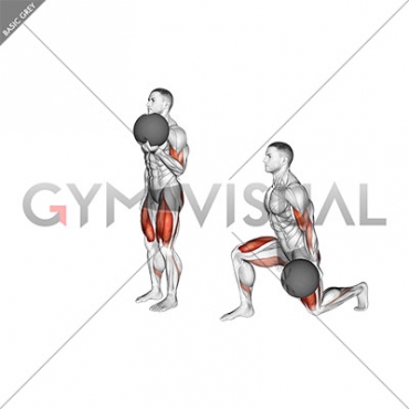 Medicine Ball Lunge with Biceps Curl