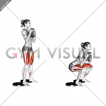 Kettlebell Full Squat from Deficit (female)