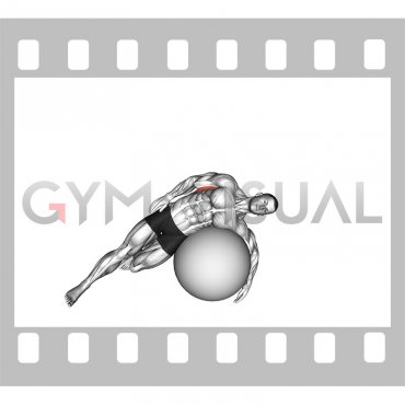 Exercise Ball Lying Side Lat Stretch