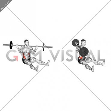 Barbell Sitting on Floor Oblique Twist