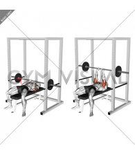 Barbell Pin Close Grip Bench Press