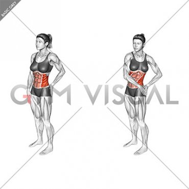 Standing Abs Rotation Stretch (female)