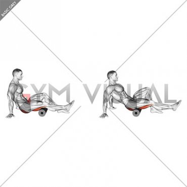 Roll Hamstrings and Glute Sitting on Floor