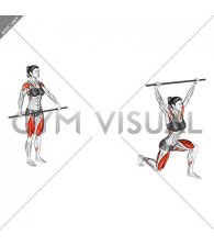 Stick Lunge with Overhead Raise Stretch (female)