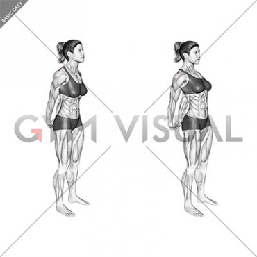 Bodyweight Standing Back Stretch (female)