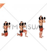 Dumbbell Kneeling Hold to Stand Clean grip