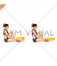Resistance Band Seated Calf Stretch (female)