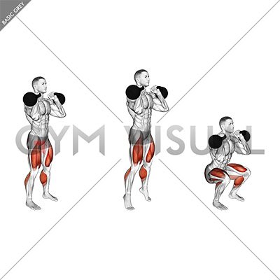 Kettlebell Calf Raise and Front Squat (male)