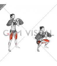 Bottle Weighted Front Squat (female)