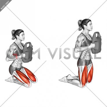 Bottle Weighted Kneeling Squat (female)