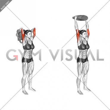 Bottle Weighted Overhead Triceps Extension (female)