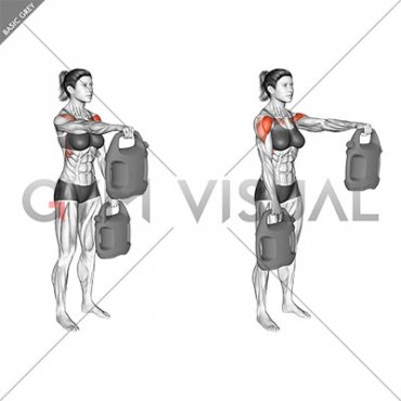 Bottle Weighted Alternate Front Raise (female)